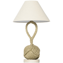 Bild 1 von HOMCOM Tischlampe Maritimes Design Nachttischlampe Lampe 40 W für Schlafzimmer Wohnzimmer 220-240V/50Hz mit E27 Sockel Beige+Weiß 35 x 35 x 57,5 cm