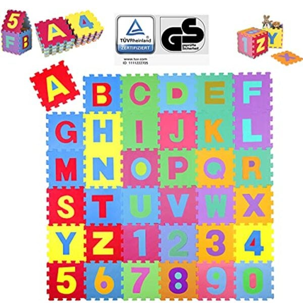 Bild 1 von KIDUKU® 86 teilige Puzzlematte TÜV Rheinland geprüft - Kinderspielteppich, Spielmatte, Spielteppich für Baby & Kinder