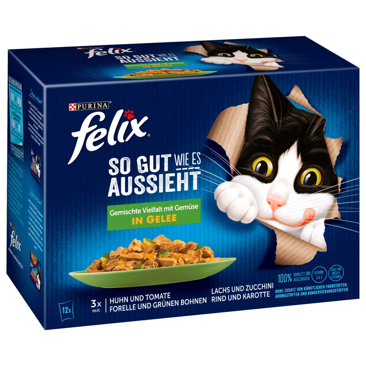 Bild 1 von Purina Felix So gut wie es aussieht Gemischte Vielfalt mit Gemüse in Gelee 12x85g
