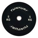 Bild 1 von Tunturi Gewichtsscheiben aus Gummi, schwarze Langhantelscheiben 50 mm, 5 kg