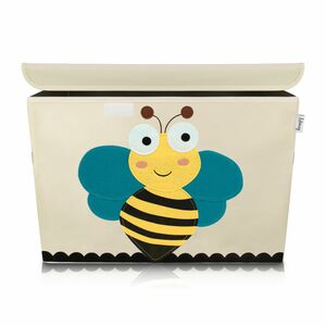 Lifeney Aufbewahrungsbox mit Deckel, Biene, beige, groß, 51x36x36cm
