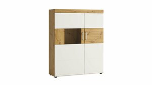 Highboard weiß hochglanz - Artisan Eiche 109 cm 2-türig - AGORDO