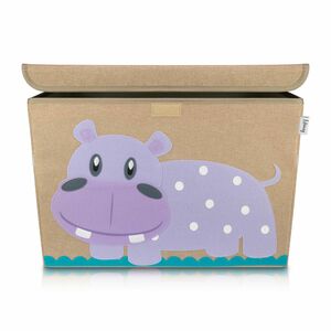 Lifeney Aufbewahrungsbox Hippo mit Deckel, braun, groß, 51x36x36cm