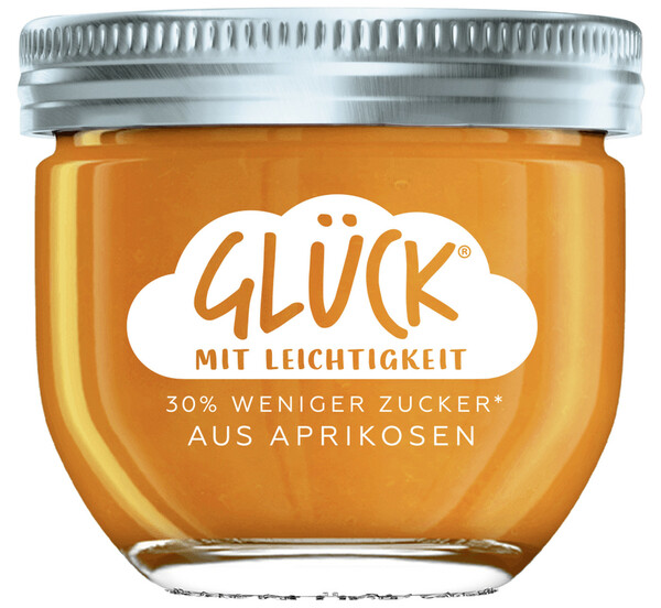 Bild 1 von Glück Fruchtaufstrich Aprikose 30% weniger Zucker 230G