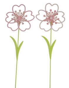 Gehlmann Gartenstecker »Metallstecker Blume, 2er Set, verschiedene Größen, handgefertigt, *Germany*« (Spar-Set, 2er Set) verschiedene Größen