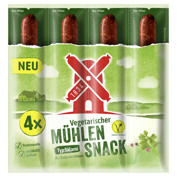 Bild 1 von Rügenwalder Mühle Vegetarischer Mühlen Snack Typ Salami 4x 20G