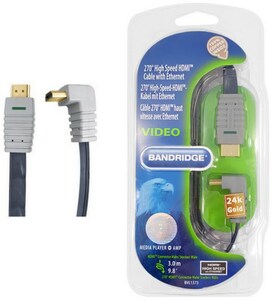 Bandridge 270° HighSpeed Flachband HDMI-Kabel (3m)