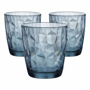 Bormioli Rocco Diamond Wasserglas, 3 St., blau