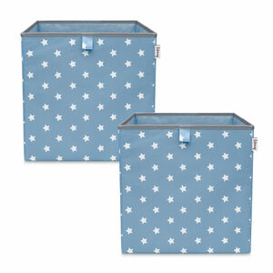 Lifeney Aufbewahrungsbox 2er-Set Sterne, blau, 33x33x33cm