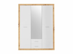 Kleiderschrank mit Spiegel Artisan Eiche - weiß 151 cm - STONE