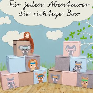 Lifeney Aufbewahrungsbox 2er-Set, braun, mit Deckel, 33x33x33cm