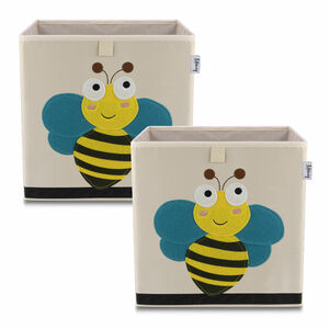 Lifeney Aufbewahrungsbox 2er-Set Biene, beige, 33x33x33cm