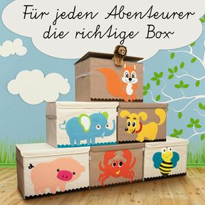 Lifeney Aufbewahrungsbox mit Deckel, Hund, braun, groß, 51x36x36cm