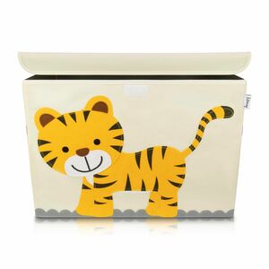 Lifeney Aufbewahrungsbox mit Deckel, Tiger, beige, groß, 51x36x36cm