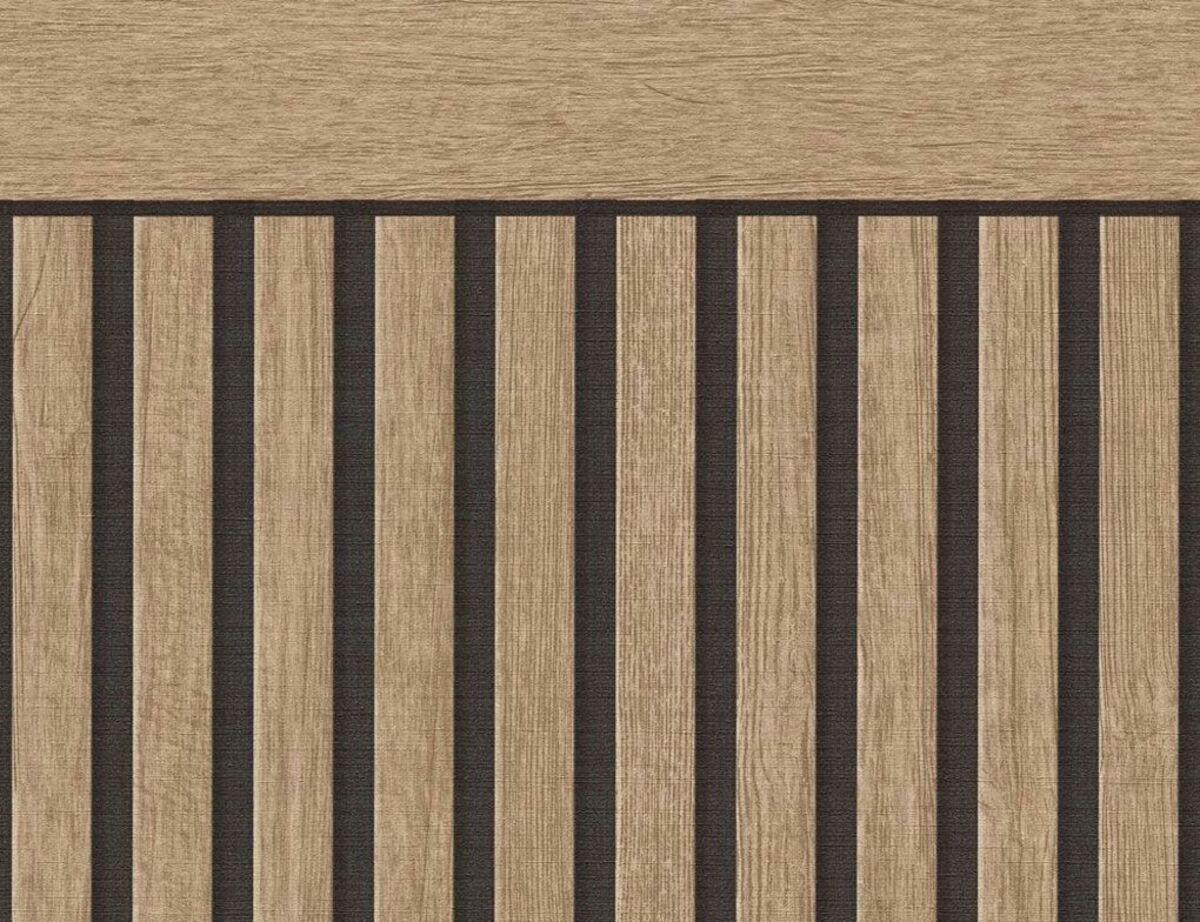 Bild 1 von Vliestapete Holz Dunkelbraun, quer