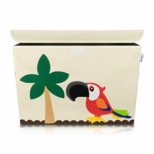 Lifeney Aufbewahrungsbox mit Deckel, Papagei, beige, groß, 51x36x36cm