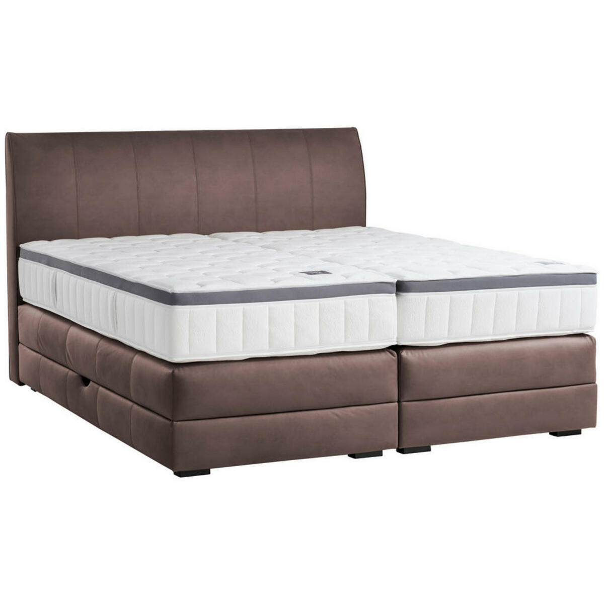 Bild 1 von Novel Boxspringbett, Braun, Dunkelbraun, Textil, Wenge, H2 + H4, 7-Zonen, Höhe ca. 27 cm, 200x200 cm, Bettkasten, Federkernmatratze, Schlafzimmer, Betten, Doppelbetten