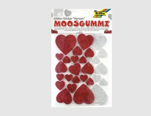 Moosgummi Glitter Sticker Herz