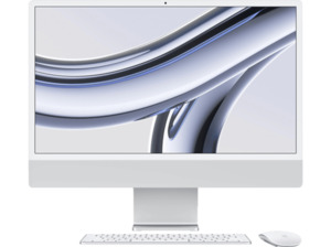 APPLE iMac (2023), CTO, All-in-One PC, mit 23,5 Zoll Display, Apple M3, 24 GB RAM, 512 SSD, Apple, Silber macOS, Silber