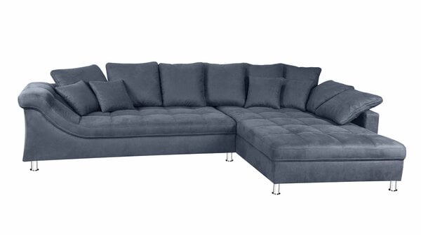 Bild 1 von Ecksofa grau - blau 339 x 222 cm mit Kissen - CALGARY