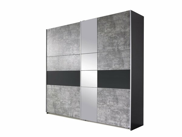 Bild 1 von Schwebetürenschrank grau Spiegel 218 cm 2-türig - KORBACH