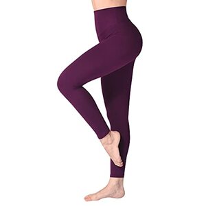 SINOPHANT Hochtaillierte Leggings für Damen - Angenehm Weiche Elastische, Dehnbare Sport- und Yogahosen , 1er Pack Zwetschgenpurpur, XL-3XL (Herstellergröße: PLUS SIZE)