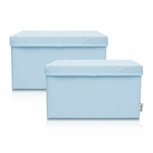 Lifeney Aufbewahrungsbox 2er-Set mit Deckel, hellblau, 25x37x21cm