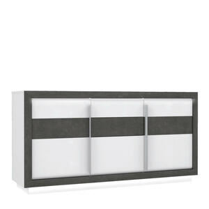 Sideboard weiß/Beton Optik/Hochglanz weiß B/H/T: ca. 193 x 98 x 53 cm