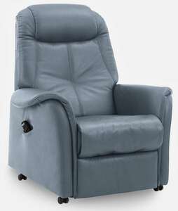 com4lux TV-Sessel mit 2 E-Motoren Lederbezug oceanblau