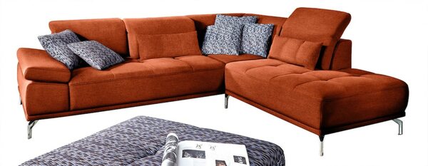 Bild 1 von CASAVANTI Ecksofa CALUNA 273 x 234 cm Stoffbezug terraorange