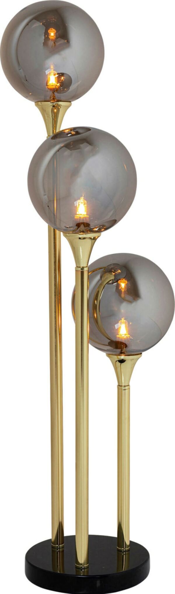 Bild 1 von KARE DESIGN Retrofit Stehlampe AL CAPONE TRE 82 cm goldfarbig - H. 82 cm - 3 runde Lampenschirme aus getöntem Glas