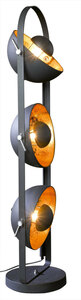 casaNOVA Retrofit Stehlampe FAME 129 cm Metall schwarz/goldfarbig
