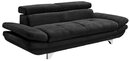 Bild 1 von Sofa 3-Sitzer COTTA 104 x 233 cm Stoffbezug lavaschwarz