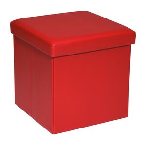 Sitzbox JONNY Lederlook Rot ca. 37,5 x 38 x 37,5 cm