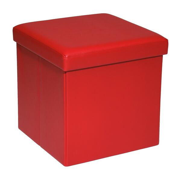 Bild 1 von Sitzbox JONNY Lederlook Rot ca. 37,5 x 38 x 37,5 cm