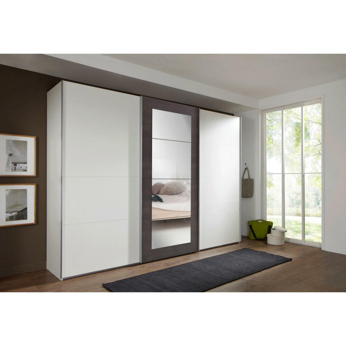 Bild 1 von Schwebetürenschrank Minden weiß/graphit 270 cm
