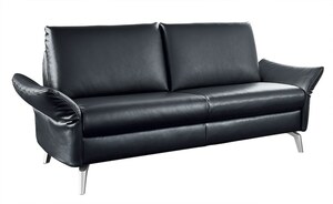 MONDO 2-Sitzer Sofa Lederbezug Smoke