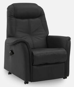 com4lux TV-Sessel mit Relaxfunktion Lederbezug grau