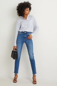 C&A Slim Jeans-High Waist-Shaping-Jeans-LYCRA®, Blau, Größe: 40