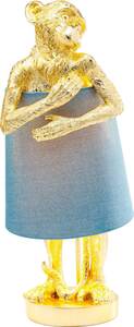 KARE DESIGN Retrofit Tischlampe MONKEY goldfarbig /blau - H. 58 cm