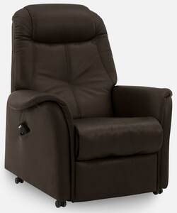 com4lux TV-Sessel mit Relaxfunktion Lederbezug kastanienbraun