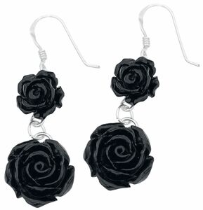 etNox - Gothic Ohrring - Black Roses - für Damen