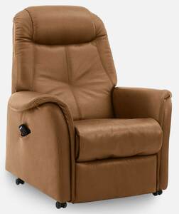 com4lux TV-Sessel mit 2 E-Motoren Lederbezug sunsetbraun