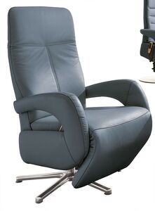 TV-Sessel mit Relaxfunktion Lederbezug Grey-Blue