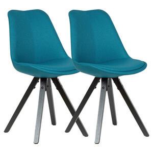 Stuhl blau schwarz Stoff Echtholz B/H/T: ca. 49x87x52 cm