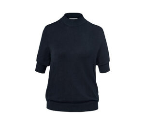 Feinstrick-Shirt mit Stehkragen, blau