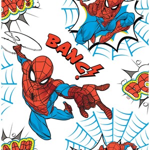 Marvel  Papiertapete  Spiderman Pow! Blau / Weiß