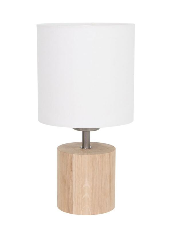 Bild 1 von MONDO by SPOT LIGHT Retrofit Tischlampe TRONGO ROUND 30 cm chrom/Eiche geölt/Schirm weiß