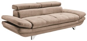 Sofa 3-Sitzer COTTA 104 x 233 cm Stoffbezug mudbraun
