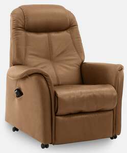 com4lux TV-Sessel mit Relaxfunktion Lederbezug sunsetbraun